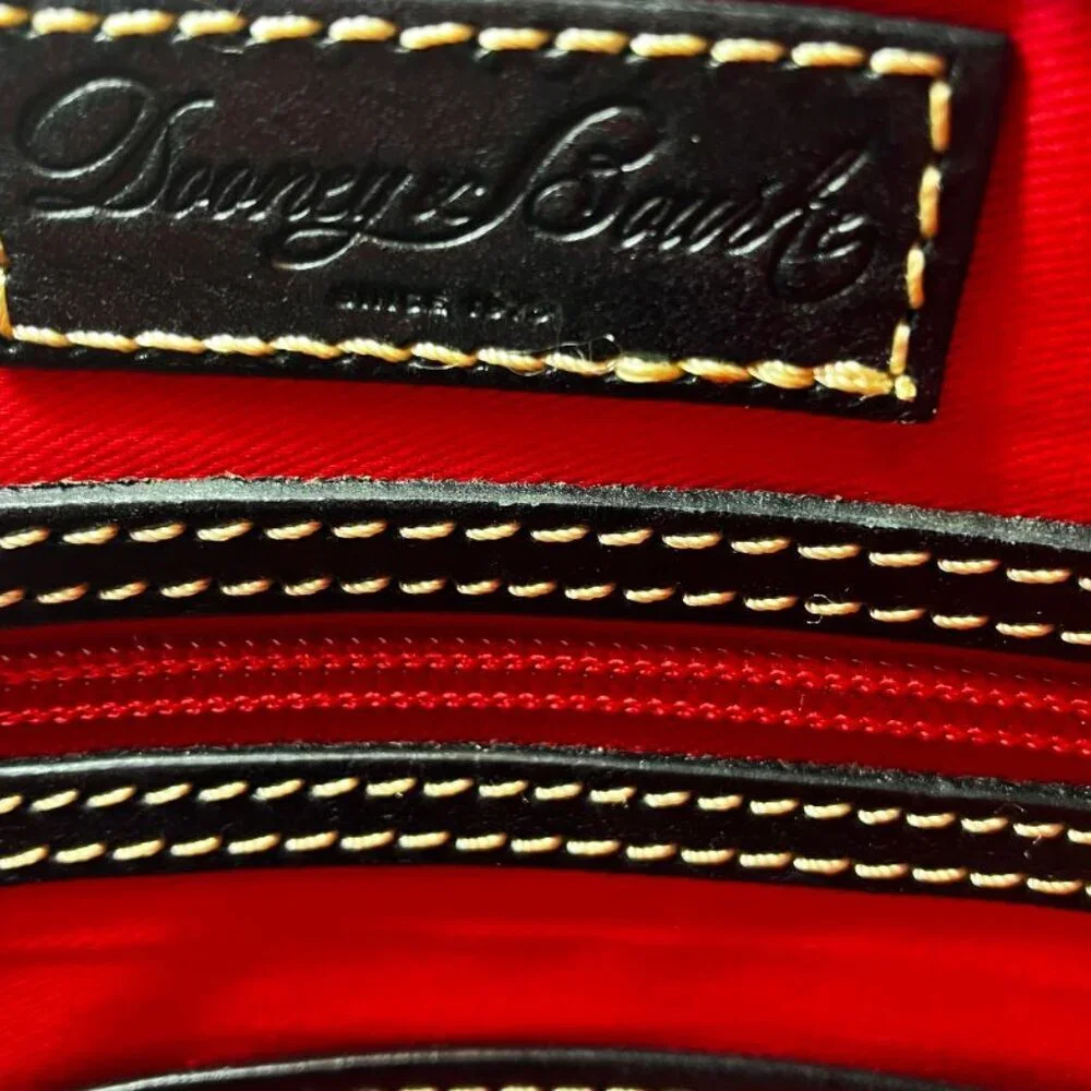 Dooney & Bourke Embossed Ostrich Style Leather Bag, Wallet, Checkbook Cover EUC